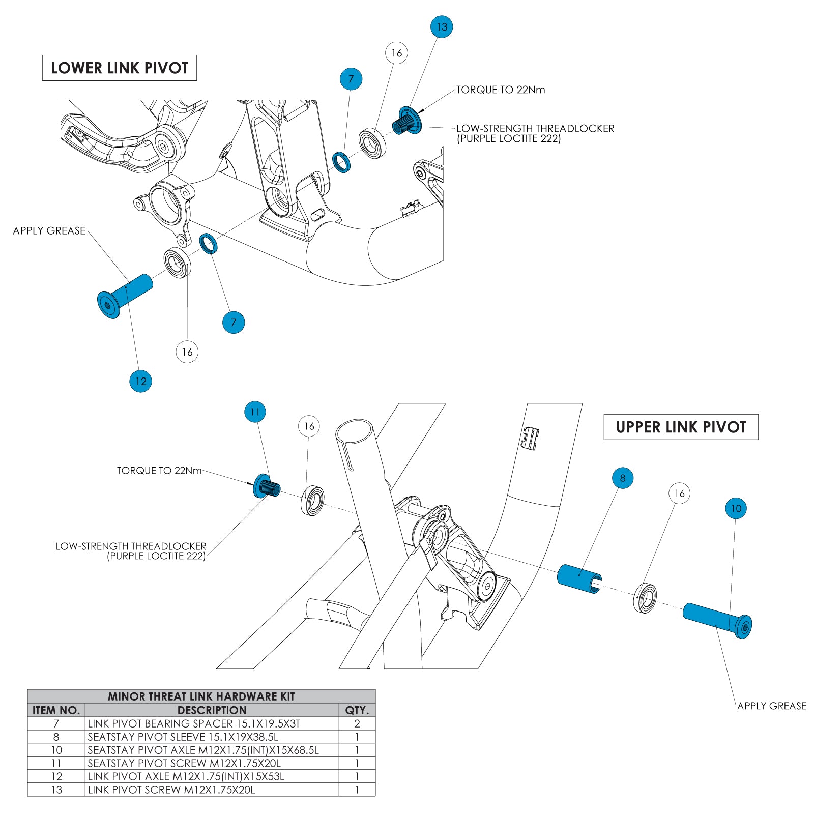 Minor Threat Link Hardware Chromag Bikes Kids Full Suspension Spare Parts